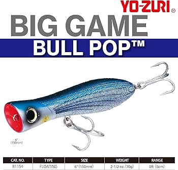 Amazon.co.jp: YO-ZURI(ヨーヅリ) ルアー ポッパー ブルポップ 150mm