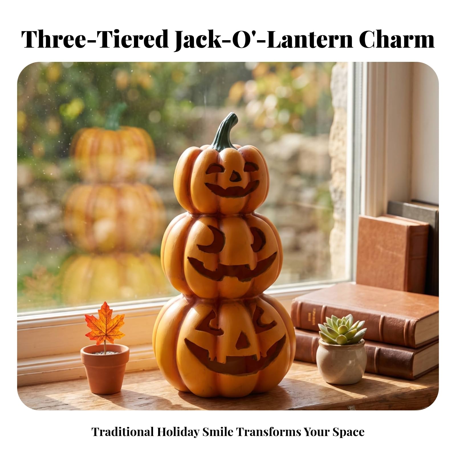 Zucca con Luce Led per Interni Ornamento | Da Tavolo, Lanterna di Halloween, Accogliente, Decorazione Autunnale, per Ingresso