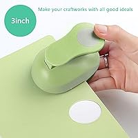 Vista 4 de Circle Punch - Perforadora para manualidades de 3 pulgadas, grandes círculos para manualidades, color verde, hecho a mano, papel grande