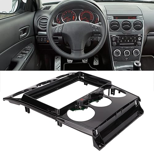 Miniatura 5 de Fydun Kit de instalación para salpicadero, marco de panel de navegación estéreo de coche ABS negro para Mazda 6 2004‑2016