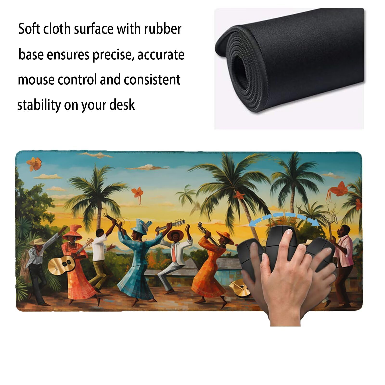 Sottomano Scrivania Grande 1200 x 600 x 3 mm Nazionalità Tappetino Tastiera Computer con Base Antiscivolo e Bordi Cuciti, Protezione Impermeabile, per Lavoro, Casa e PC Gamer, Regali (Musica) L-x5670