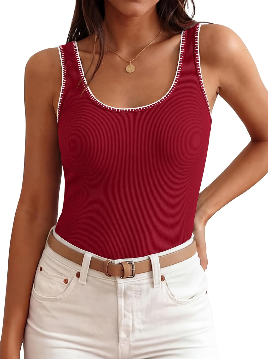 BTFBM Womens Square Neck Tank Tops 2026 Sleeveless Ribbed Knit Shirts Summer Casual Sweater Vest Cute Going Out Top - Image 4