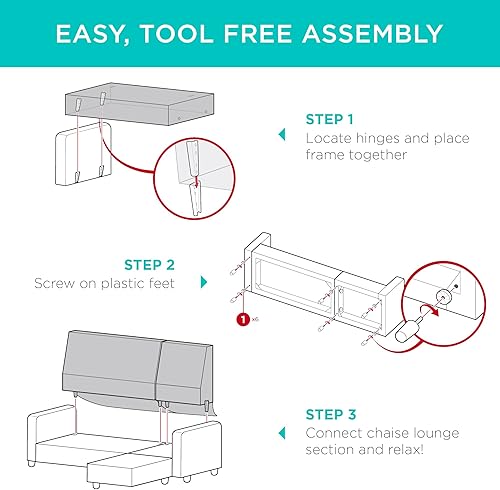 Miniatura 7 de Best Choice Products - Sofá modular de lino para el hogar, dormitorio, habitación, espacios compactos con asiento mullido alargado, 3 asientos,