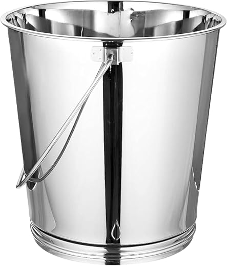 Mintage Stainless Steel Bucket for Bathroom 15.6 litres Capacity | Water Storage Bucket for Kitchen | Balti for Serving | ...