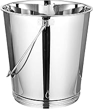Mintage Stainless Steel Bucket for Bathroom 15.6 litres Capacity | Water Storage Bucket for Kitchen | Balti for Serving | Leak Proof Multipurpose Use | Balti for Home Steel Buckets with Handle