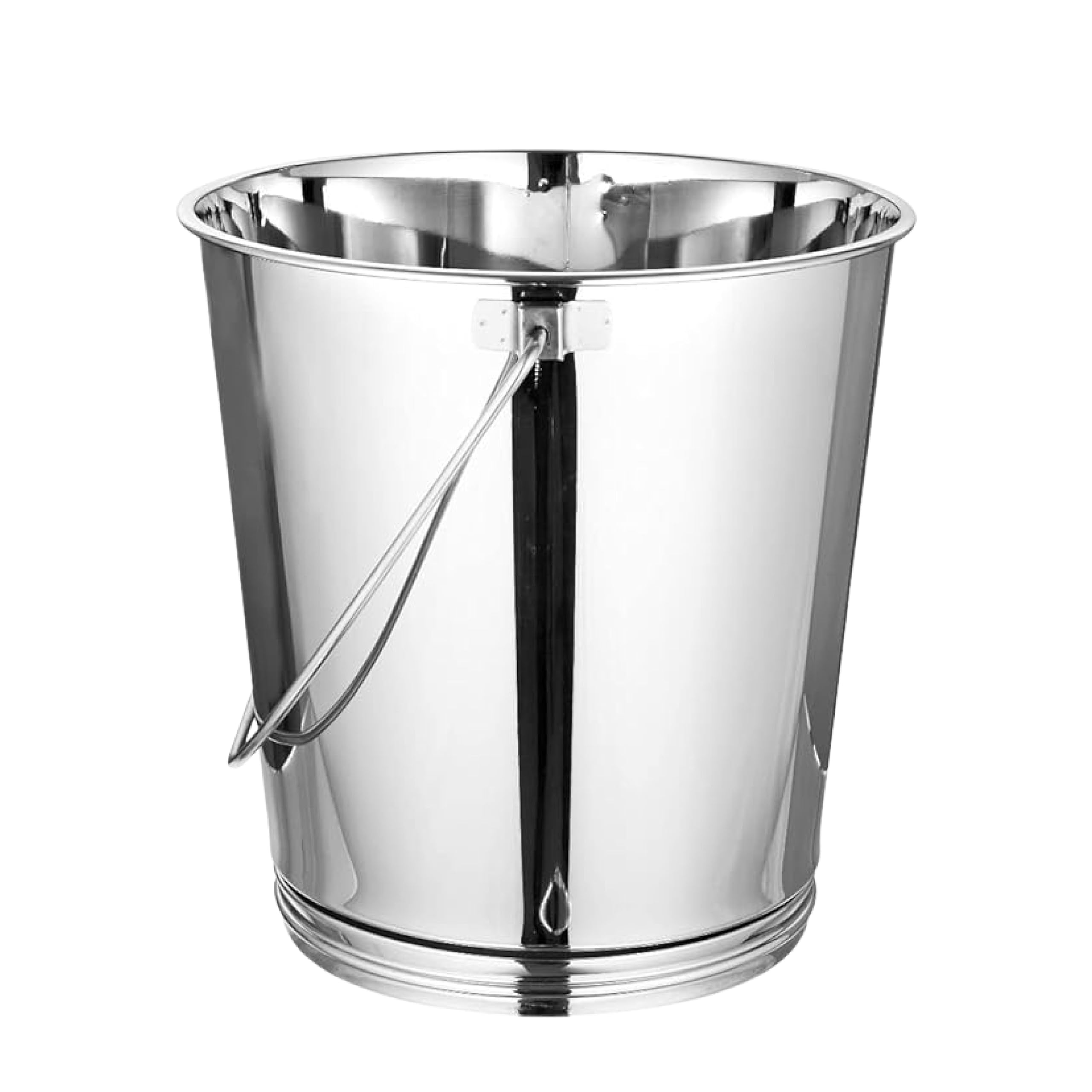 Mintage Stainless Steel Bucket for Bathroom 15.6 litres Capacity | Water Storage Bucket for Kitchen | Balti for Serving | Leak Proof Multipurpose Use | Balti for Home Steel Buckets with Handle