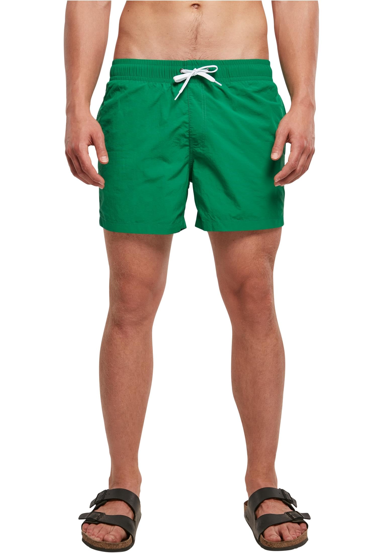 Build your Brand Men's Swimming Trunks Swim Shorts, Men's Swimming Trunks with Drawstring, ForestGreen, S