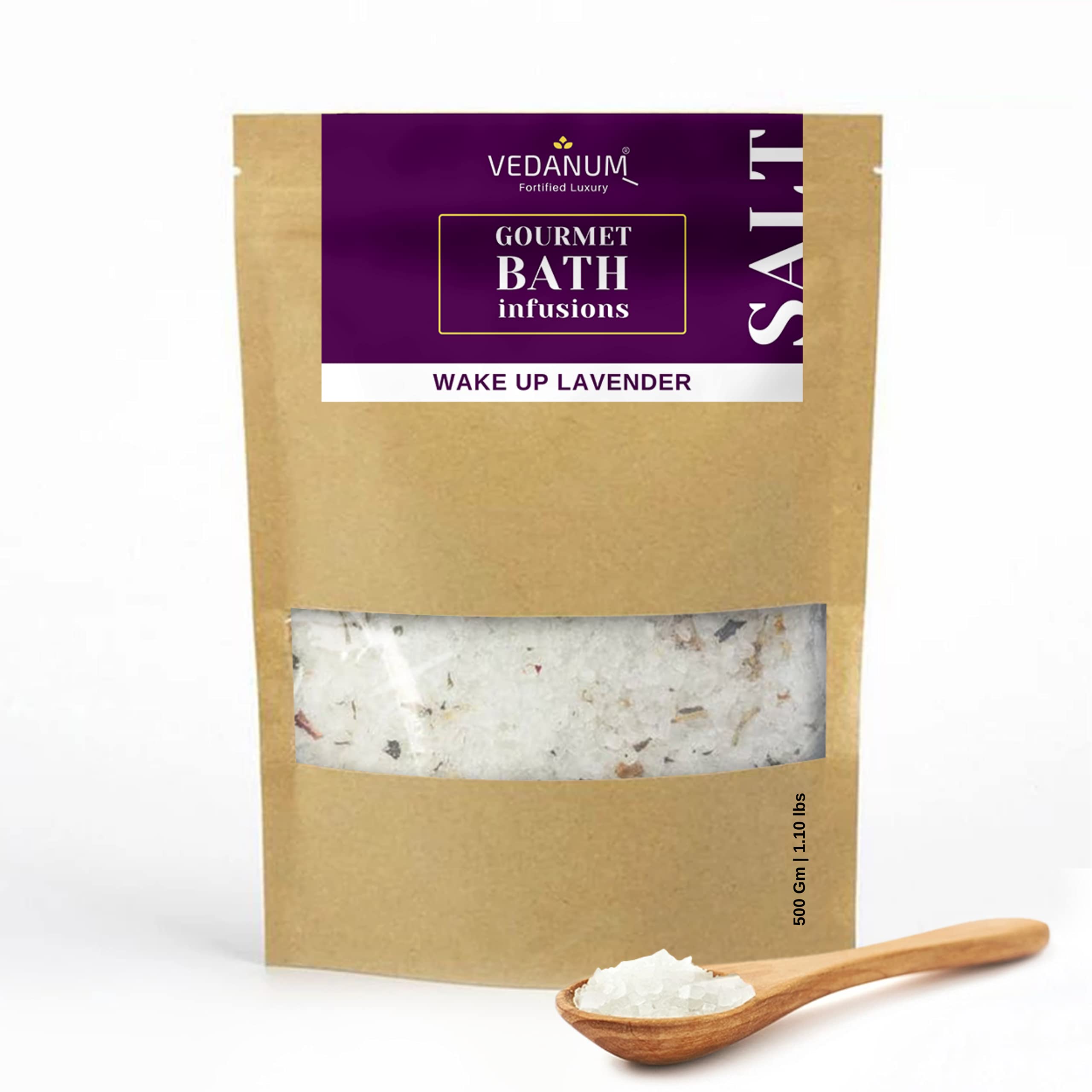 vedanum Gourmet Infusion Aroma Bath Salt with Pure Epsom Salt, Himalayan Pink Salt and Lavender Therapy | Muscle Relief, Acne Removal, Pain Treatment, Foot Massage, Relaxing Minerals-picture-55