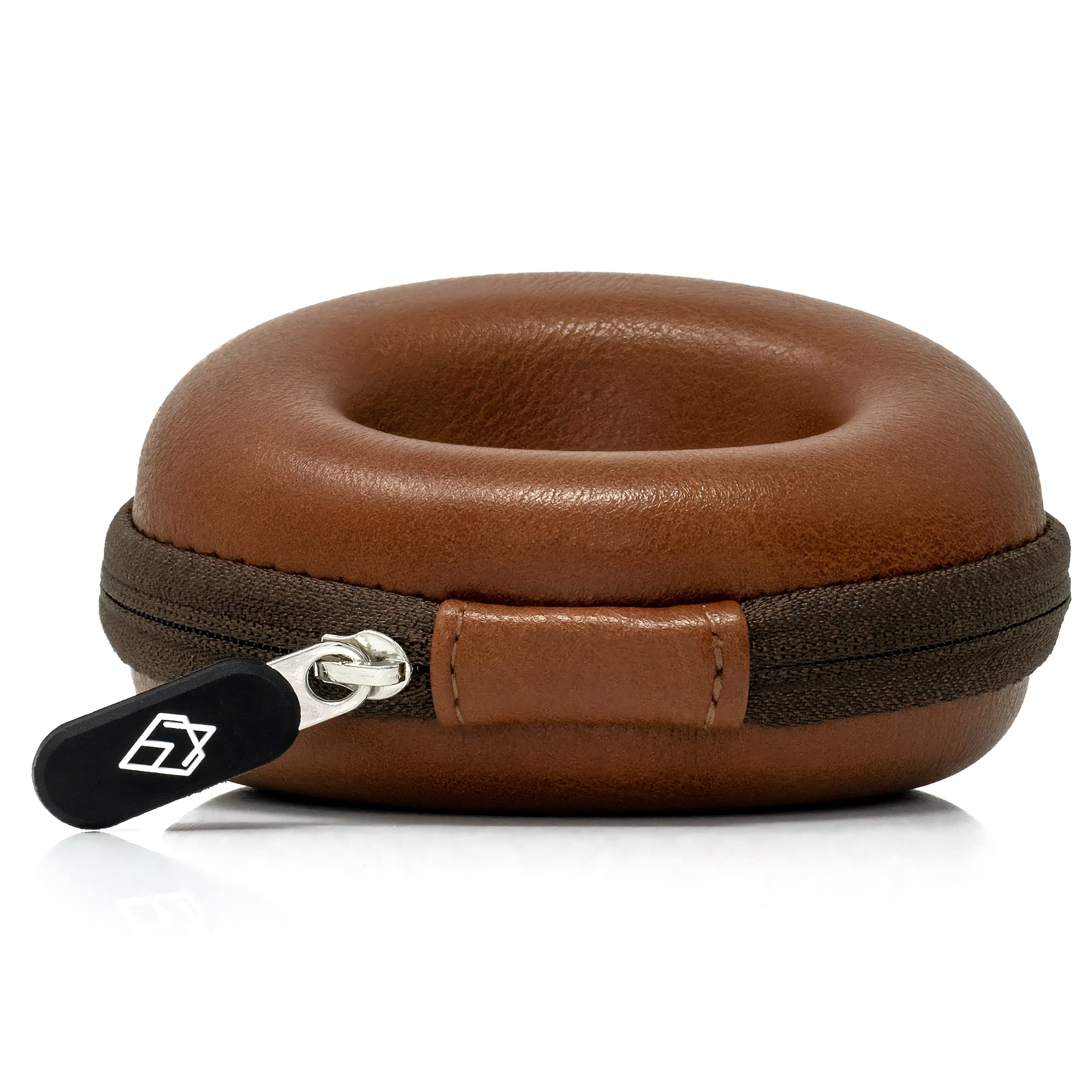 AKIELO AKIELO Caja para Relojes de Viaje con Paño de Limpieza y Caja Regalo – Compatible con Relojes de Pulsera para Hombre y Mujer y Relojes Inteligentes de hasta 54 mm (Edición de Cuero Habana)