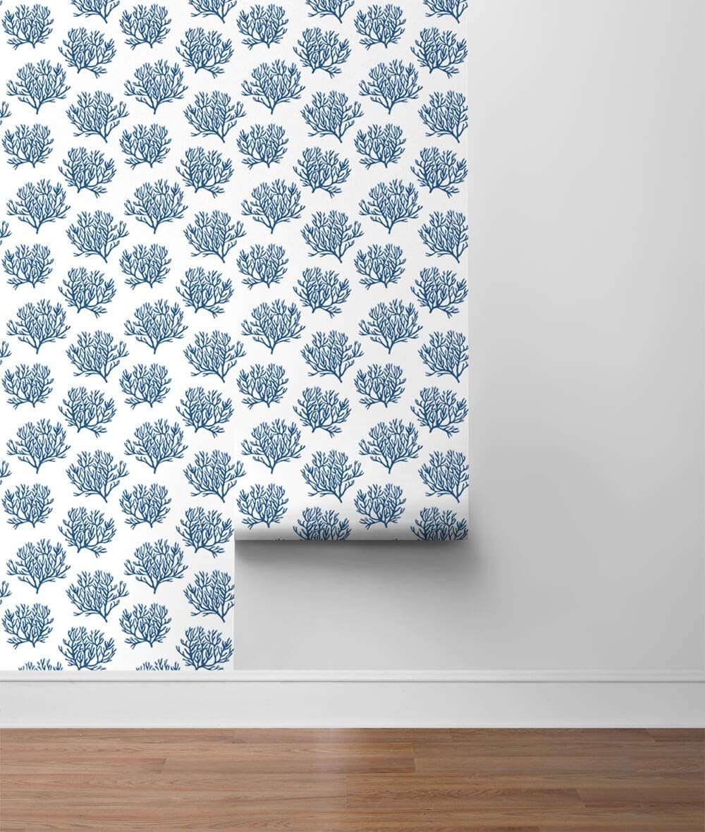 NextWall Coastal Coral Reef Peel and Stick Wallpaper (Marine Blue)