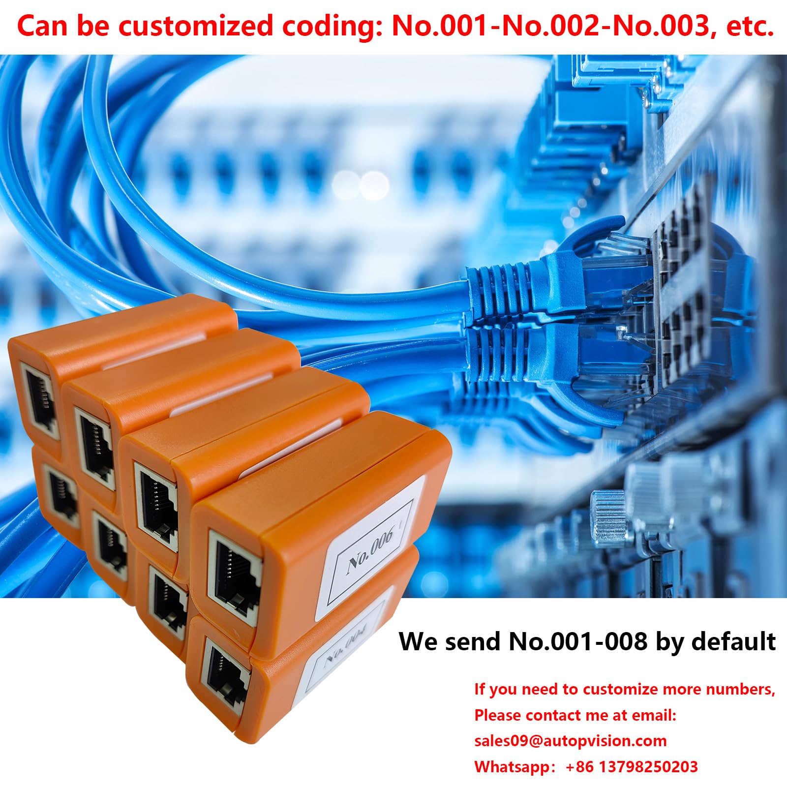 Netzwerkkabeltester-Box, Host-/Testbox-Fehlerortung, Kurzschlusstest, funktionierende Remote-Kits Nr. 1 bis 8 für RJ45, Cat5, Cat6, 5E, 6E für CCTV-Kameratester