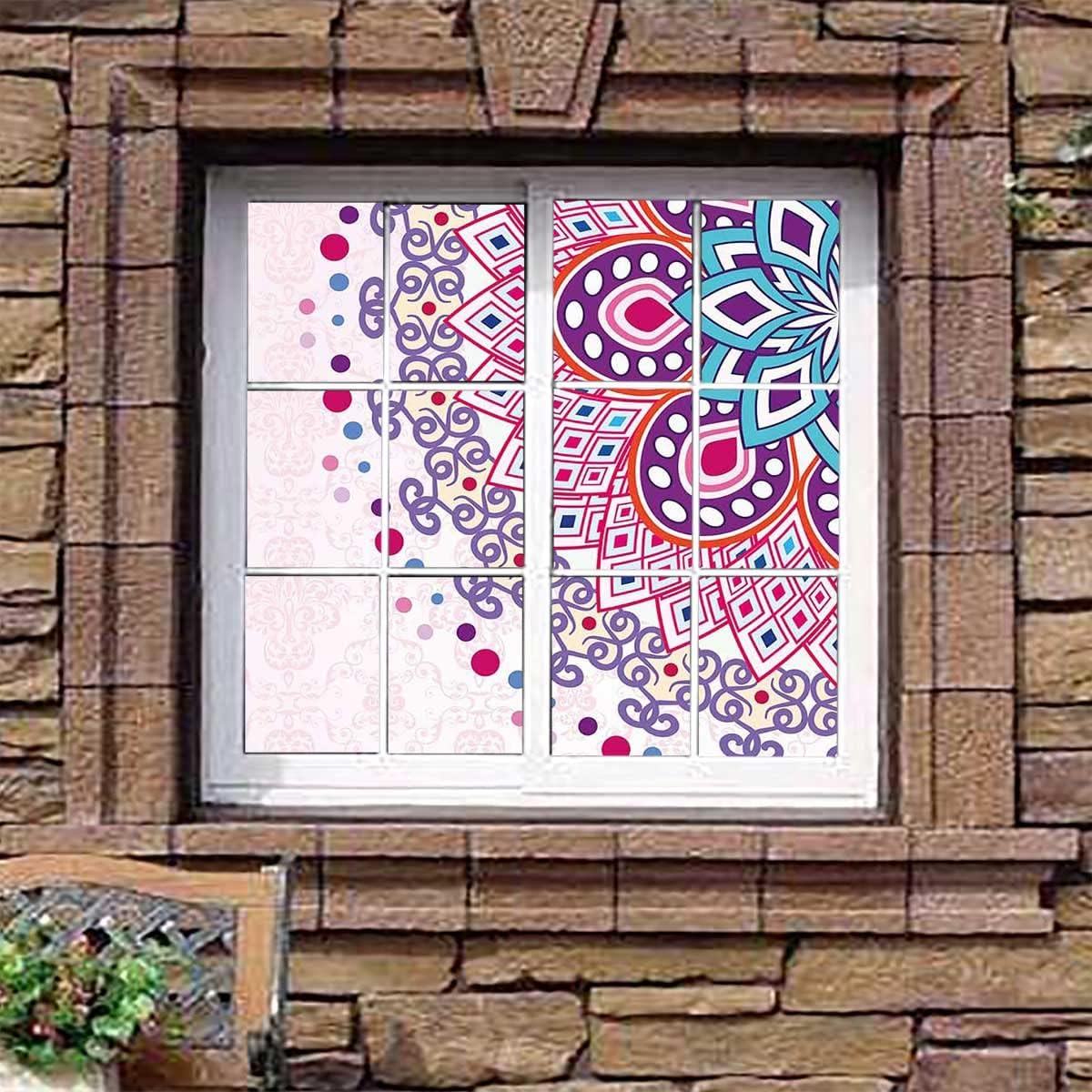 Window Film Sun Blocking Ornamental Window Film No Glue Glass Sticker