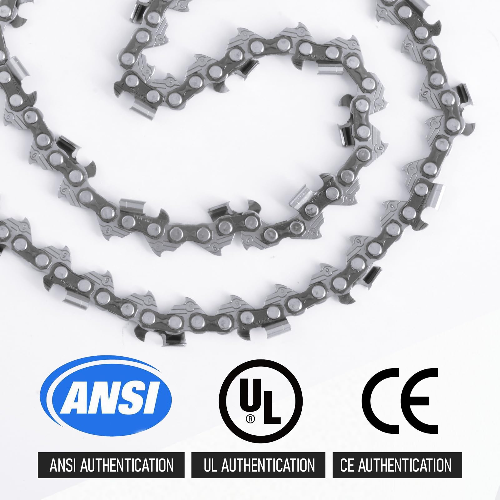 1 paquete de cadena de motosierra de 18 pulgadas, paso de 0.325 pulgadas, calibre de 0.63 pulgadas, 68 eslabones de transmisión, hoja de motosierra de repuesto aprobada por UL ANSI para 021 025