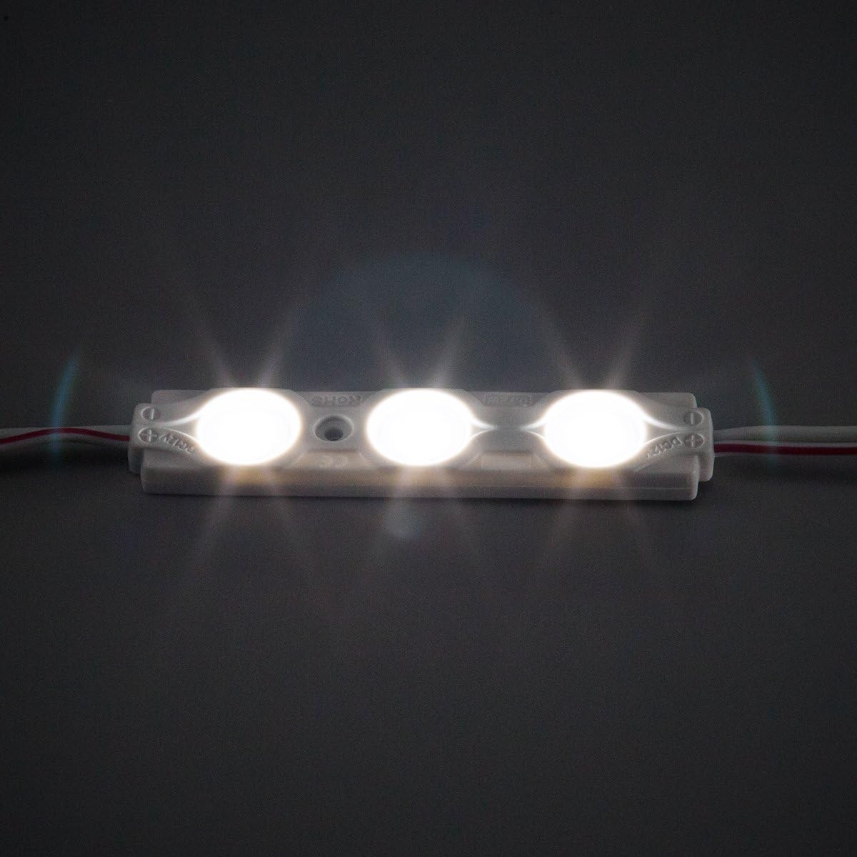 200pcs 160 Deg DC 12V Daylight White 0.72W Injection LED Module Backlight 2835 SMD Waterproof Decorative Light for Letter Sign Advertising with Tape Adhesive Backside