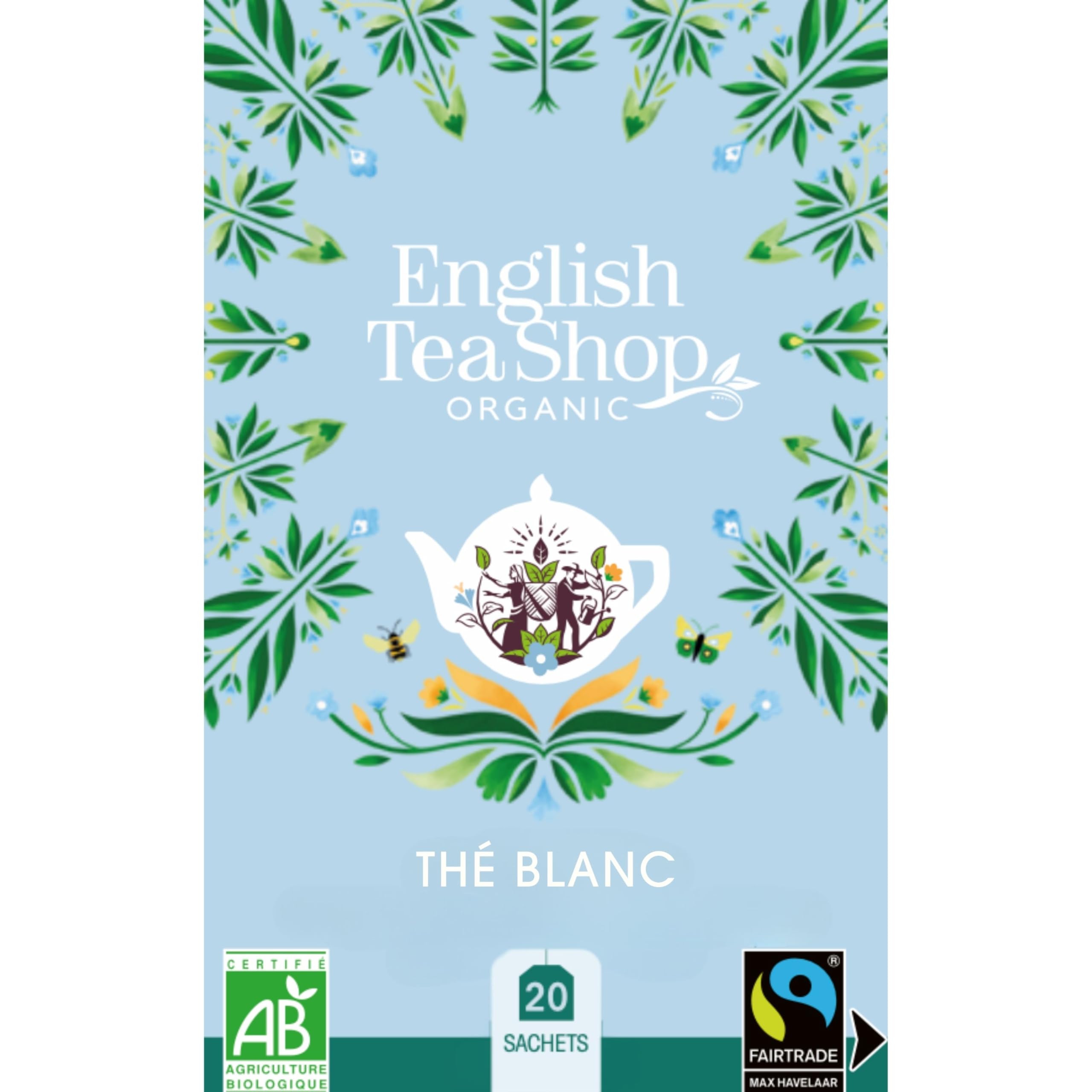 English Tea Shop - Thé Blanc Bio - Ceylan - Boîte de 20 sachets - Agriculture biologique