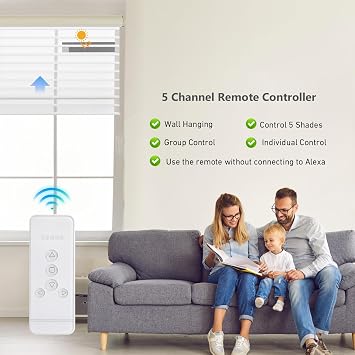 Replacement Remote for Roller Blinds - 5-Channel Compatible with Rollerhouses ERB22/ERB25/EY1612/EY2512 Motors - NOT Universal (Verify Your Original Controller Before Purchase)
