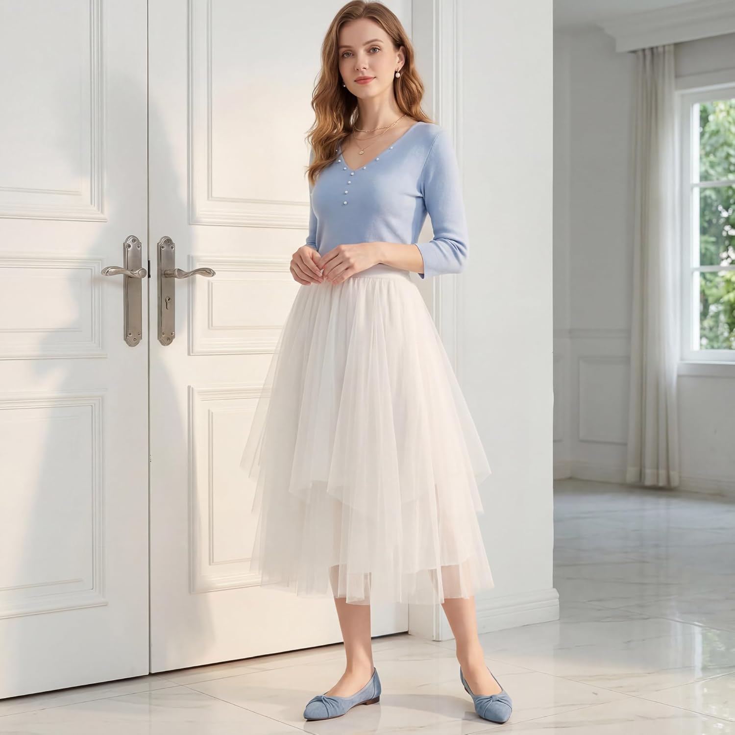 Ecetana Womens Flats Ballet Shoes: Comfortable Dressy Pointed Toe Bow Flats 2026 Foldable Slip On Dress Shoes for Work Office Business Wedding Casual