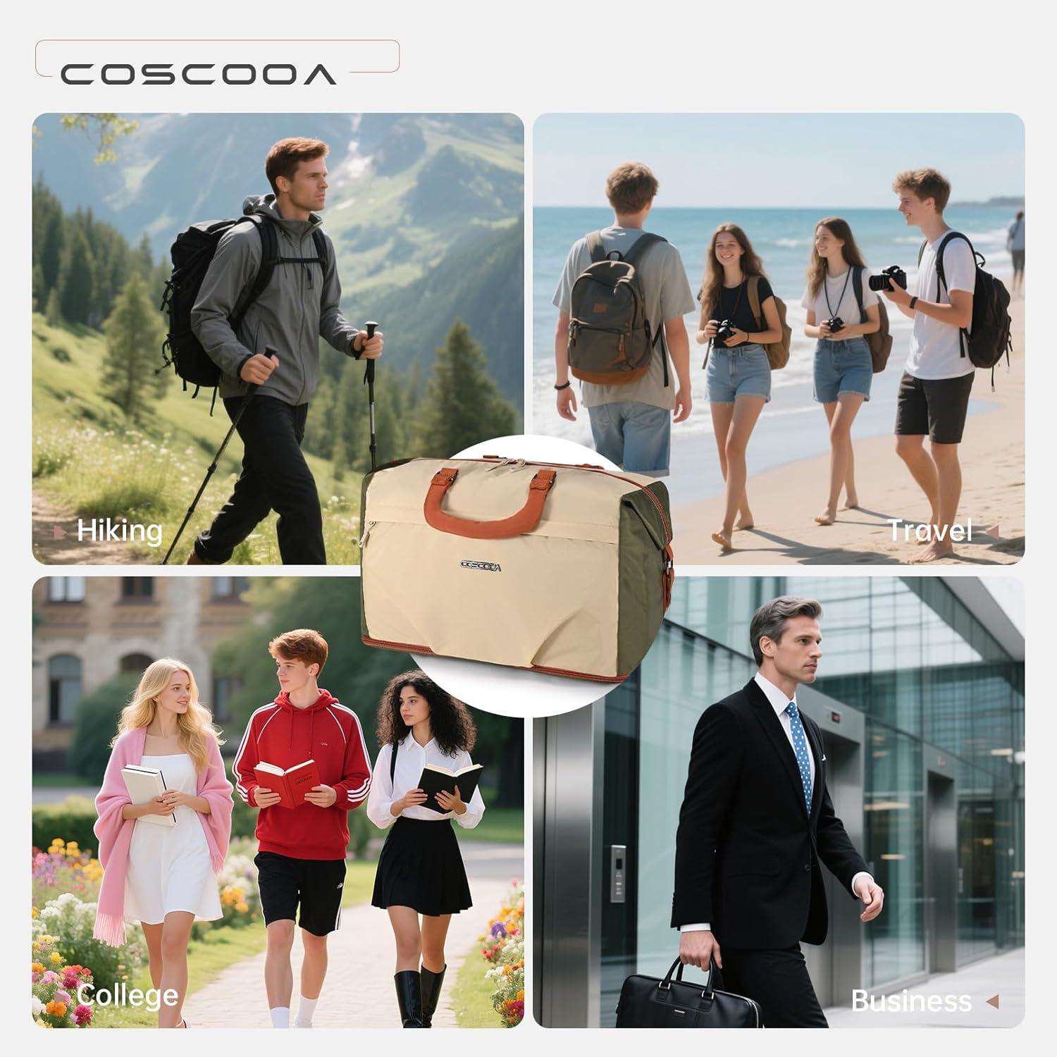 Travel Duffel Bag for Spirit Frontier Airlines Personal Item Bag 18x14x8 with Shoe Compartment Tote Carry on Luggage Expandable 20-35L Weekender Overnight for Women (Black) - Image 6