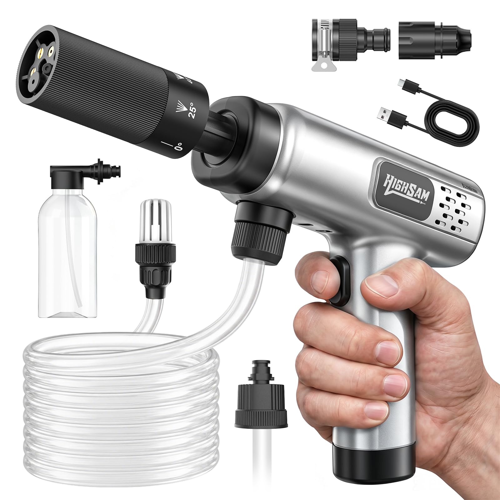 Nettoyeur Haute Pression sans Fil Portable, Max 80 Bar, Charge Type-C