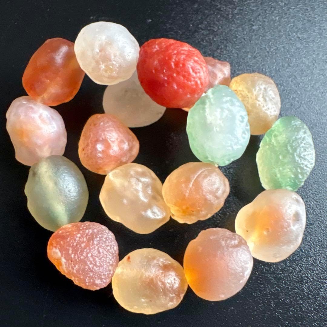 超 ?ゴビ瑪瑙 飴心 原色＊形 原石ブレスレットＤ