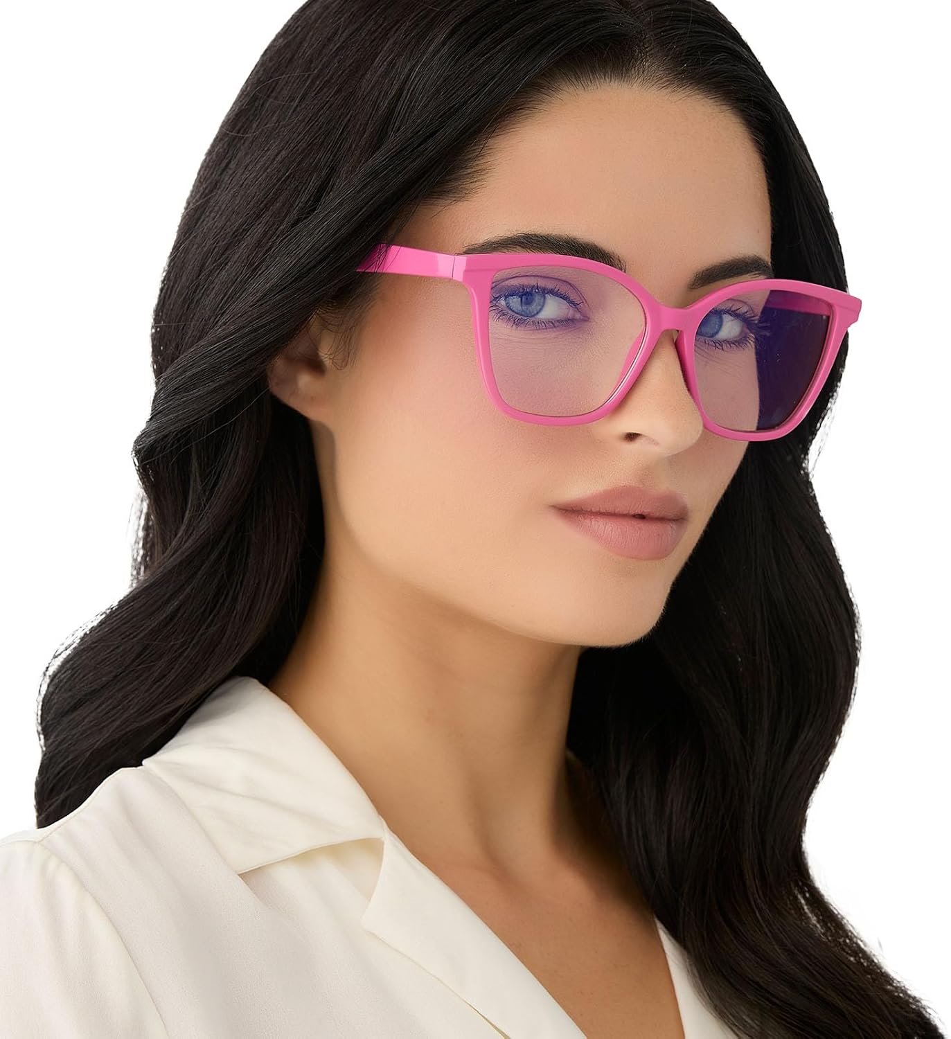 DIFF Leah Reading Glasses | Blue Light Blocking Oversized Readers | Lightweight Rectangle Designer Frames - Image 4