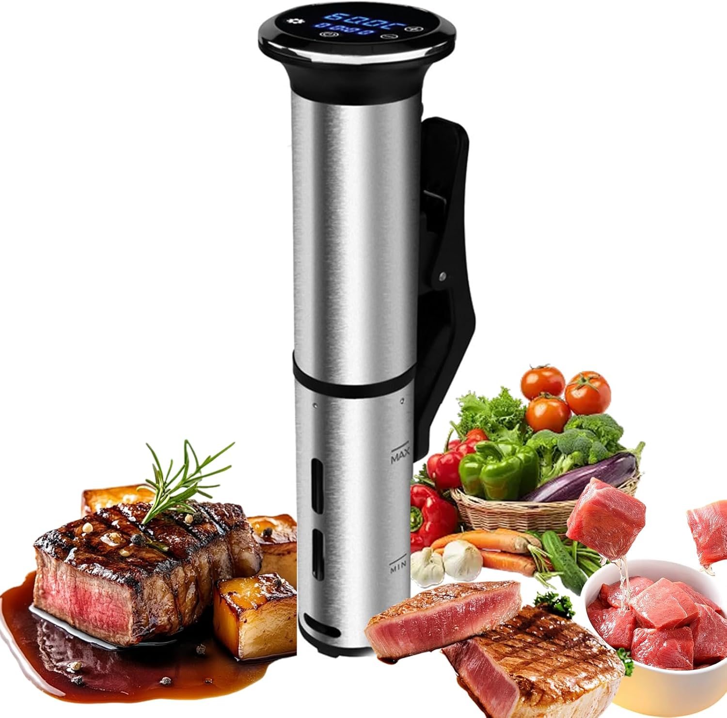 Immersion Circulator Cooker, 1200W Sous Vide Machine with LED Touch Screen, Heater with Precise Temperature Control
