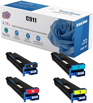 45103728 45103727 45103726 45103725 C911 High Yield Drum Unit Compatible for OKI C911dn C931DN C941dn Printer, 40000 Pages, Premium Print Performance Multicolour