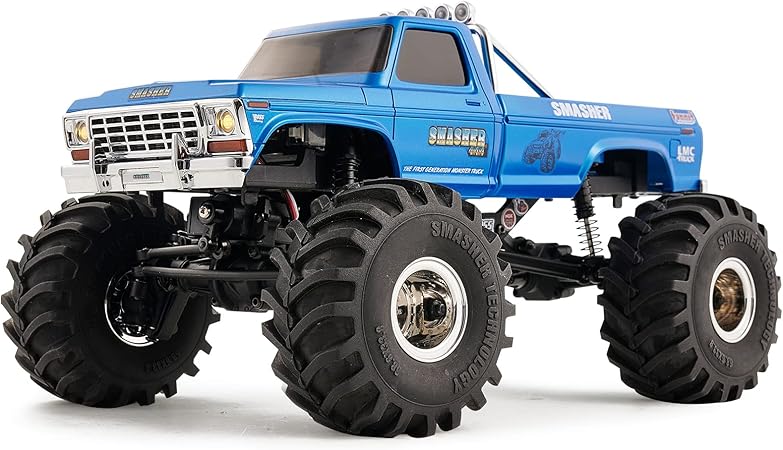 Amazon Co Jp Fms 1 24 マックススマッシャー ラジコンクローラー ビッグフット モンスタートラックrtr 4wd 2 4ghz 8km H Max Rcクローラー Rcオフロードトラックledライト付き 青い おもちゃ
