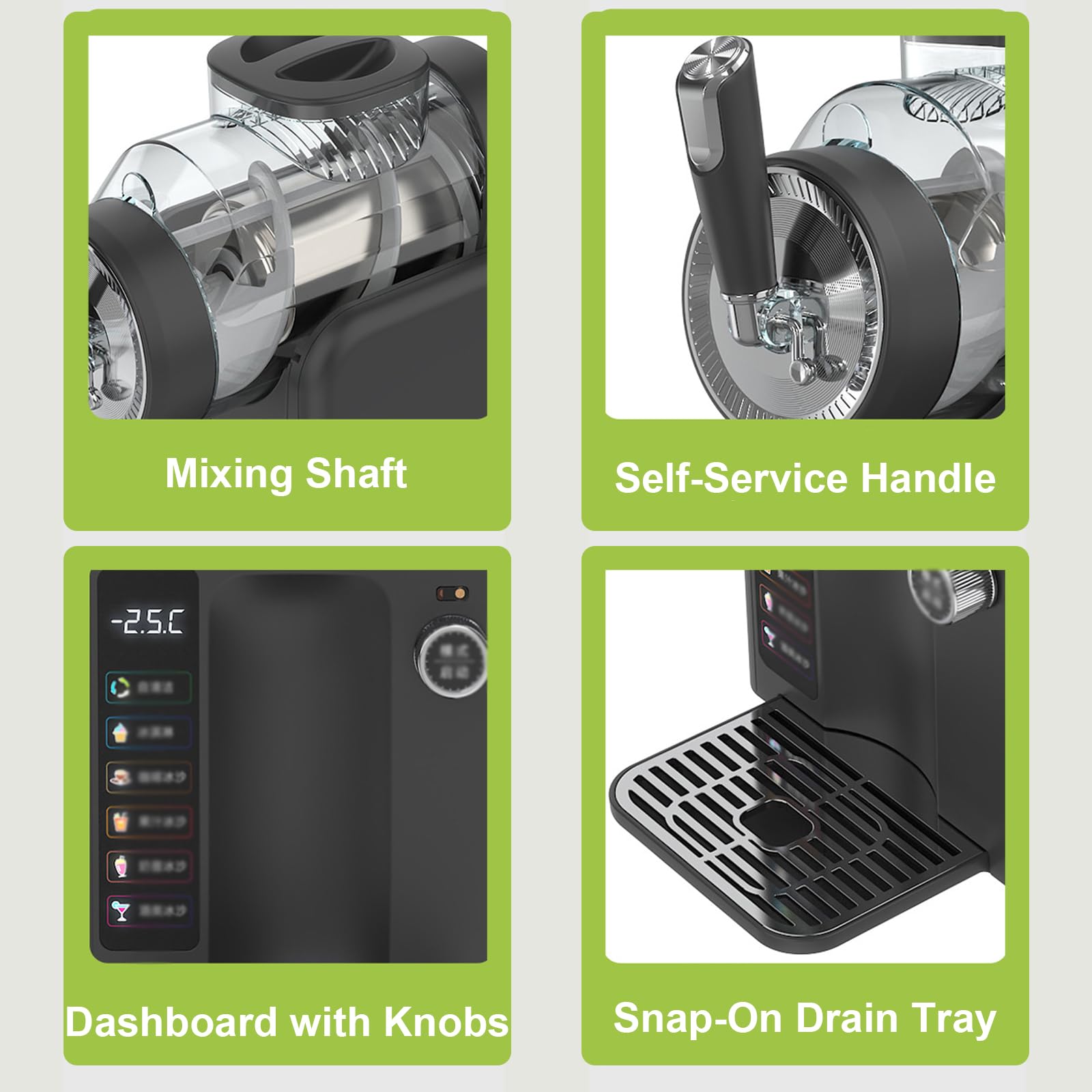 Máquina de granizado para el hogar, máquina de bebidas congeladas autolimpiante para granizados, margaritas, frappes, batidos, no necesita hielo, fácil de usar