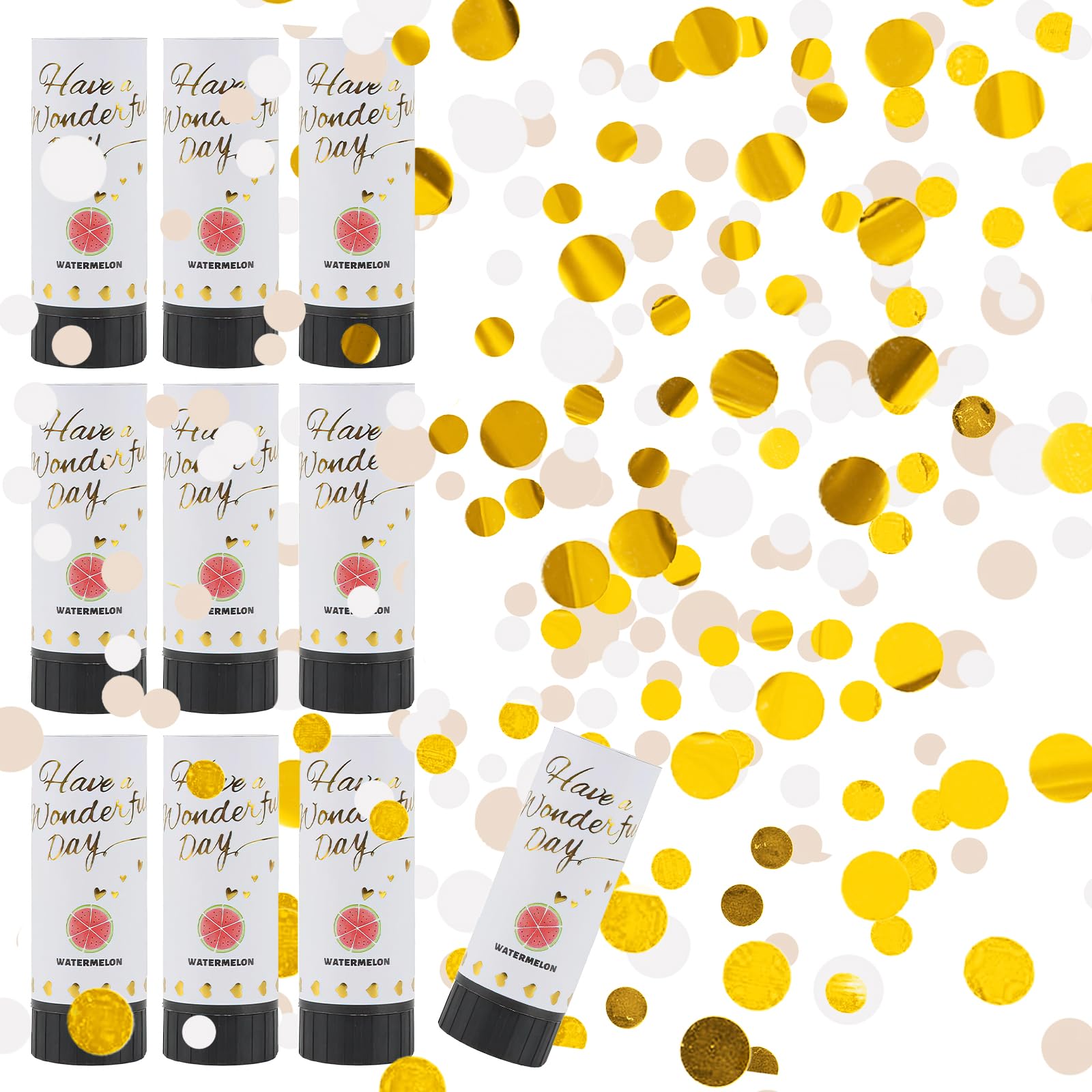 Cañon Confeti, ACTOYS 10 Piezas Cañon Confeti Boda, Cañones de Confeti Multicolor, Tubo de Confeti, para Boda día de San Valentín Cumpleaños Baby Shower Fiesta