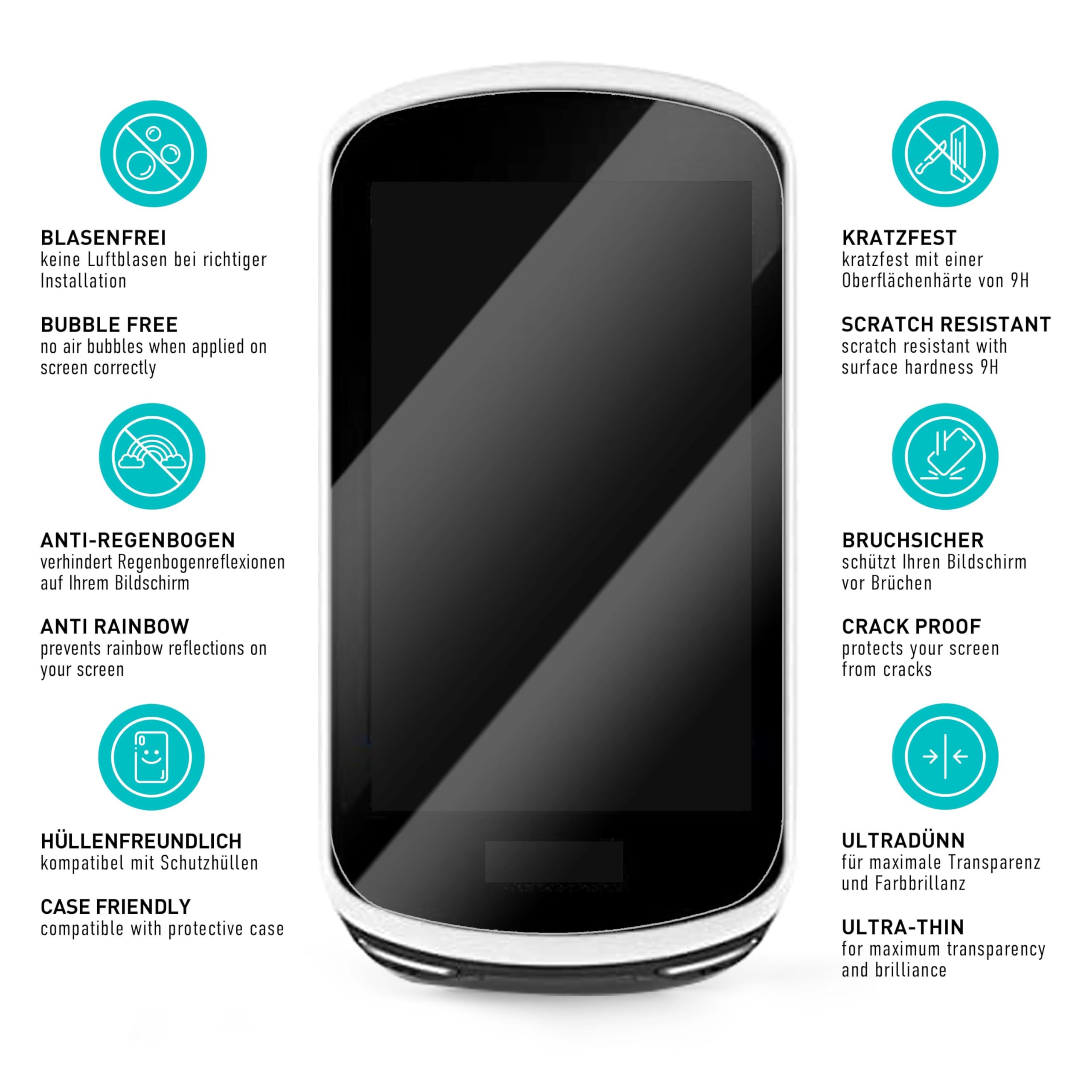 Protecteur écran Verre Trempé 3 Pièces Pour Garmin Edge 1040/1040 Solar - Anti-rayures 9H - Transparent
