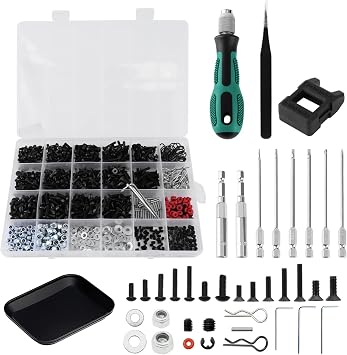 GLOBACT 1000PCS RC Screw & RC Screwdrivers Kit for 1/8-1/18 RC Car