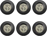 SerundoAuto 6 Pack Mini Digital Hygrometer Thermometer - Accurate Indoor Outdoor Humidity Temp Monitor for Reptile Greenhouse Home (Fahrenheit/Celsius)