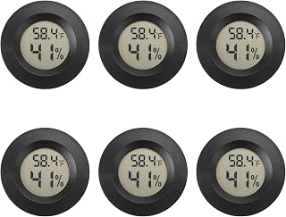 SerundoAuto 6 Pack Mini Digital Hygrometer Thermometer - Accurate Indoor Outdoor Humidity Temp Monitor for Reptile Greenhouse Home (Fahrenheit/Celsius)
