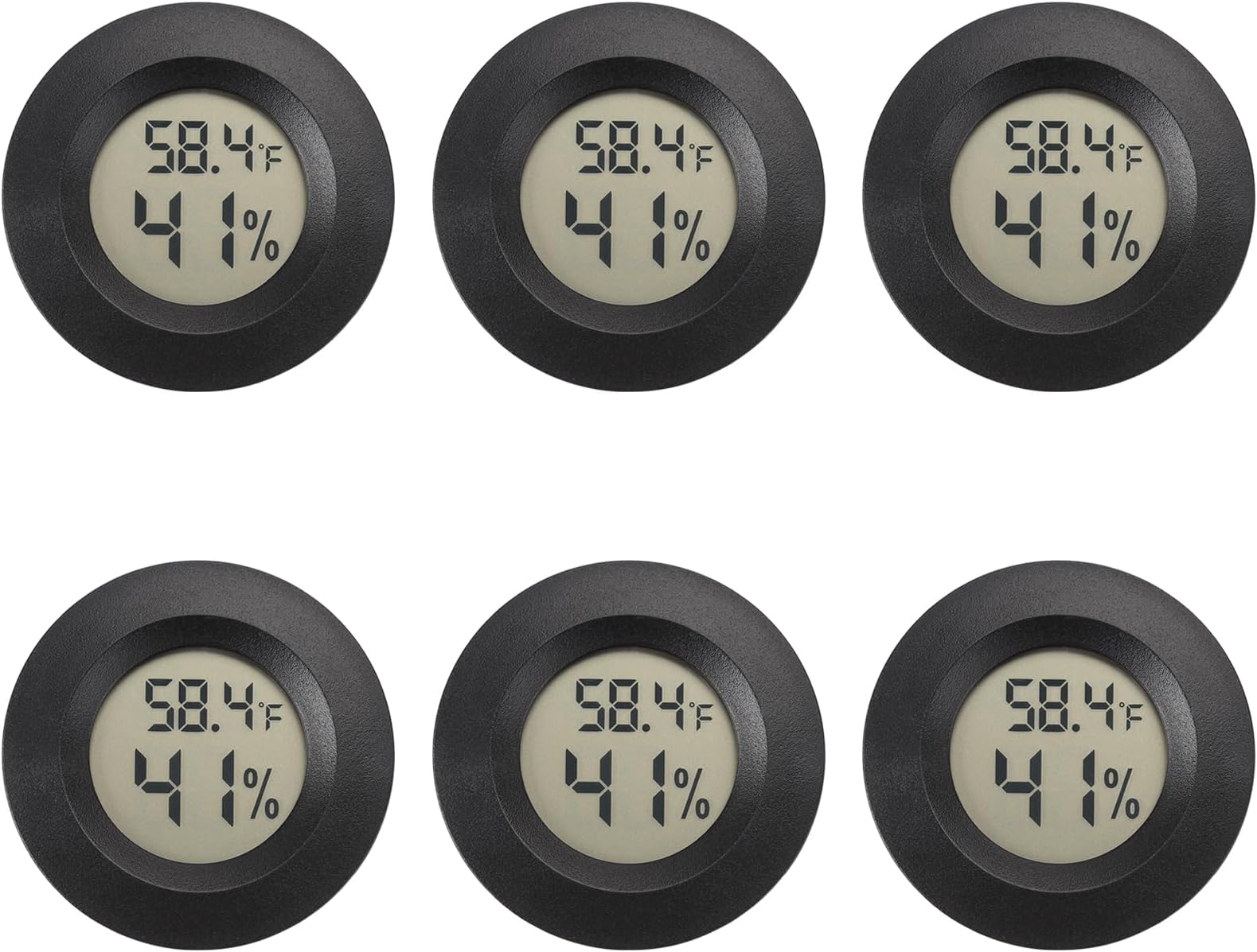 - Mini Hygrometer Digital Thermometer Humidity Meter 6 Pack Hygrometer Thermometers Indoor/Outdoor Humidity Monitor Reptile Thermometer for Greenhouse Garden Cellar Fahrenheit(℉)/ Celsius(℃)