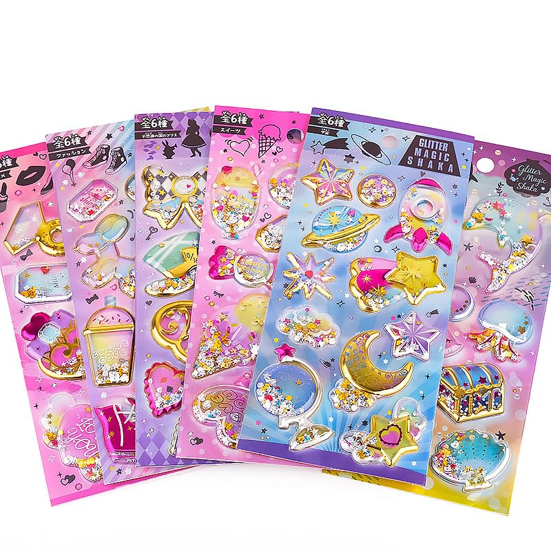 Amazon | Chaojibao キラなキラシャカシール 6種類 立体 かわいい