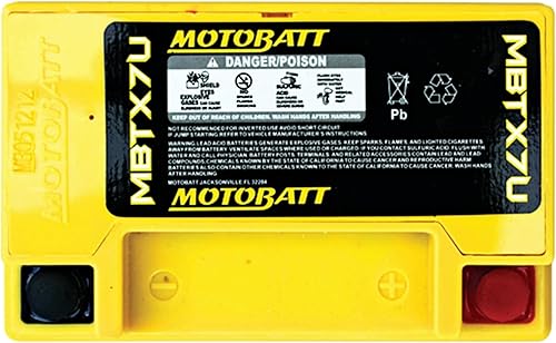 Miniatura 6 de MotoBatt Batería AGM sellada MBTX7U de 12 voltios y 8 Ah sin mantenimiento