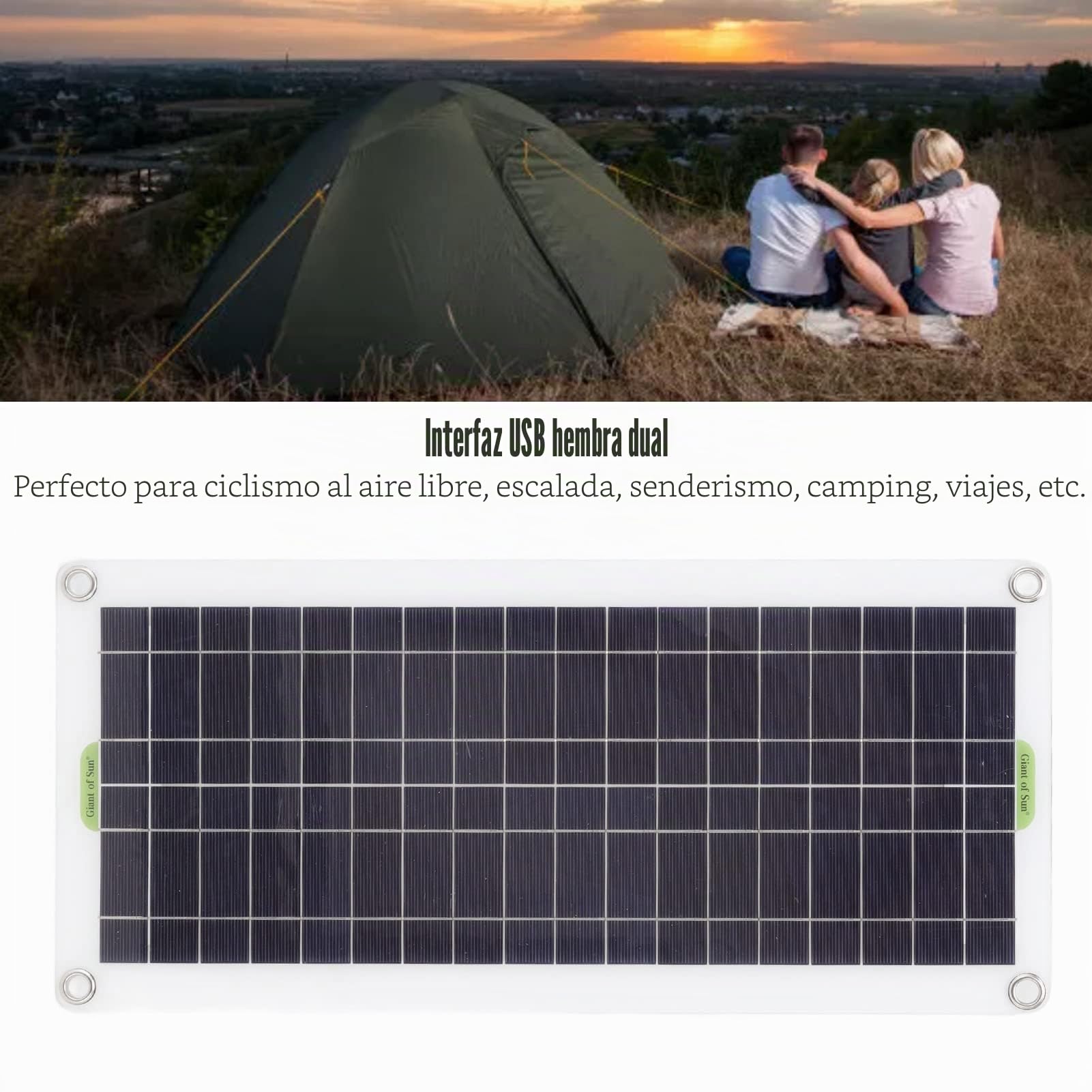 Kit de Inicio de Panel Solar, 12V a 220V 30W Panel de Carga Solar 220W Kit de Cargador de Batería de Inversor Solar para Acampar Senderismo(#2)