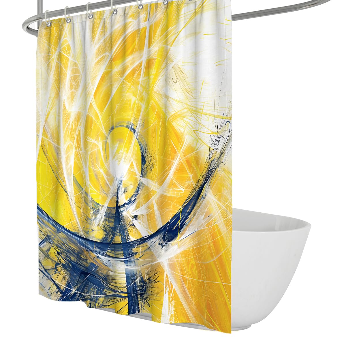 Rideau de Douche Lignes futuristes contemporaines W220xL180 cm