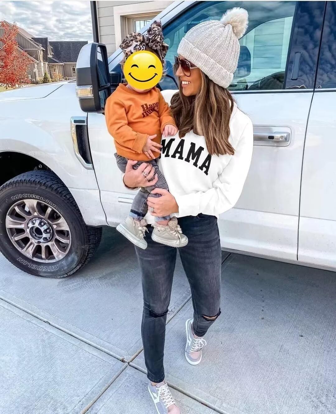 LEEDYA Women Long Sleeve Mama Sweatshirts Round Neck Pullover Loose Lightweight Blouse Tops - Image 4