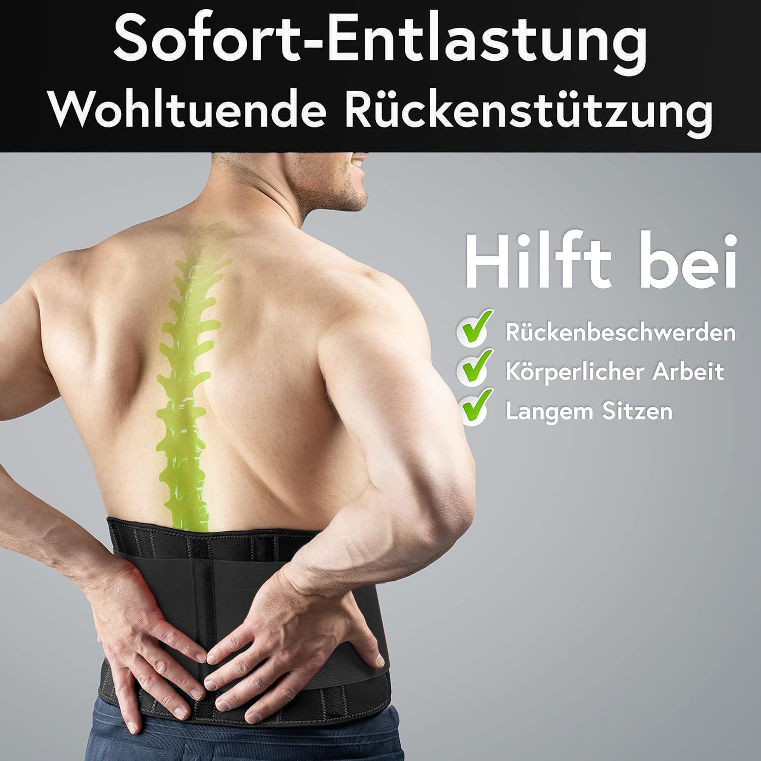 VIGO SPORTS Rückenbandage waschmaschinenfest - Anti-Schweiß Nierengurt für effektive Stabilisierung des Rückens - Rückenstützgürtel für Herren & Damen - wärmender Lendenwirbelstütze Gürtel