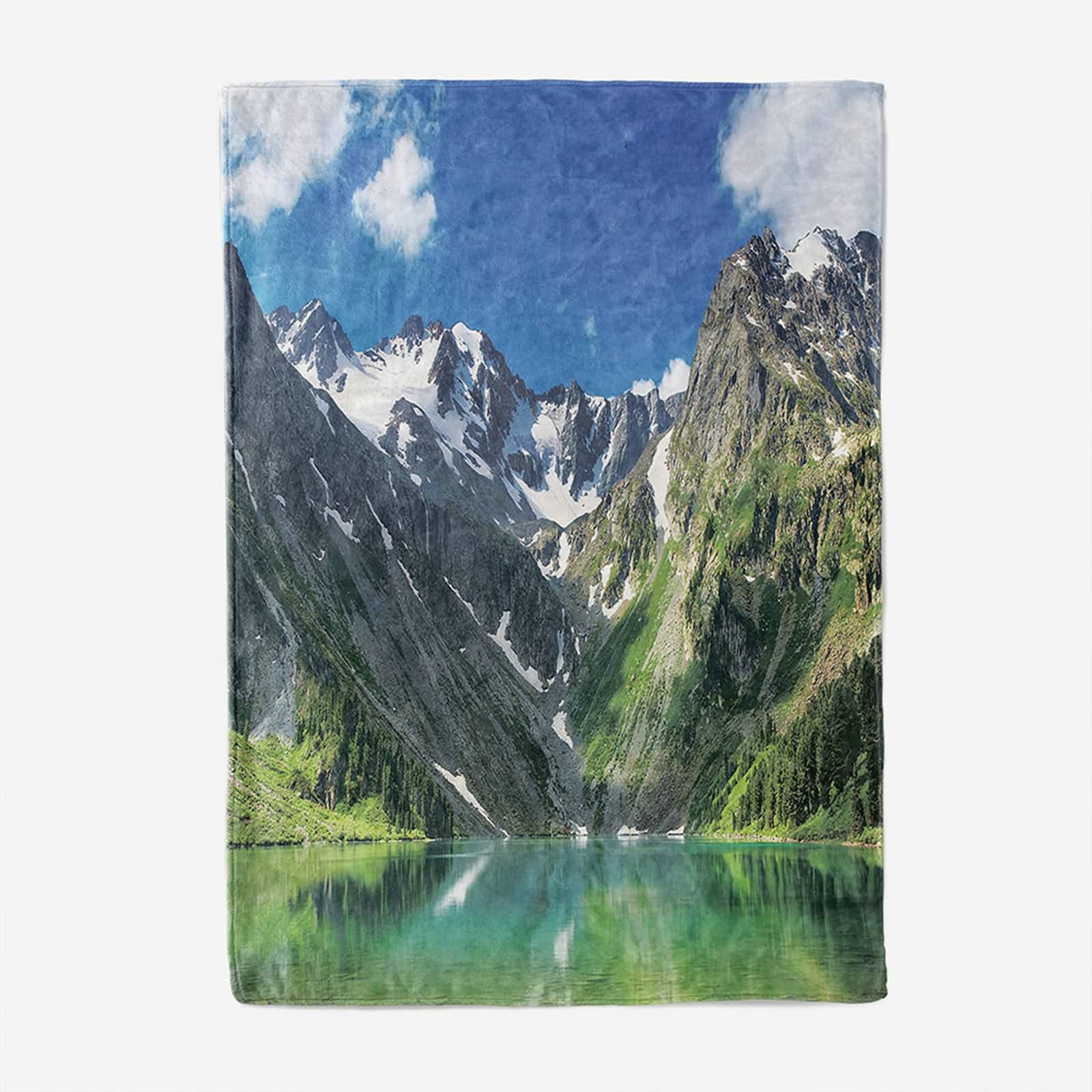 Aeici Couverture Polaire, Couverture Enfant Polaire Couverture 150x200 cm Montagne Neige Lac Couverture Canapé Cadeau pour Adultes et Enfants