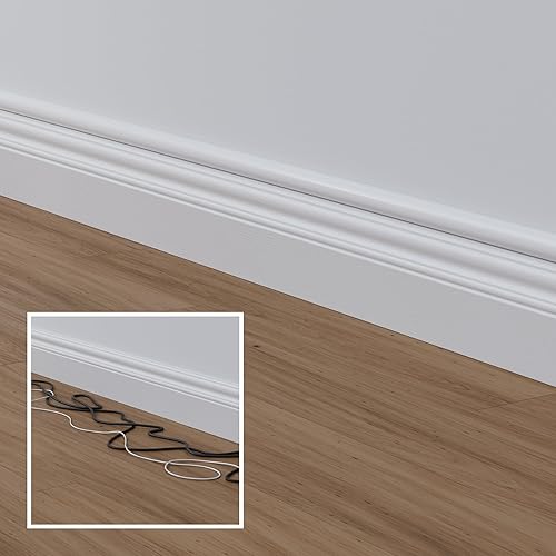 Miniatura 6 de D-Line Ocultador de cable de TV, cubierta semicircular, montaje en pared, bisagras de una pieza, para pintar, adhesivo, decorativo, 1.18 de ancho x