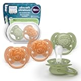 Philips Avent Ultra Soft Pacifiers - Orthodontic Design, for Babies 18 Months+, Flexible Shield, Extra-Firm Silicone Symmetrical Nipple, BPA-Free, with 2 Sterilizing Cases, 4 Pack, SCF093/07