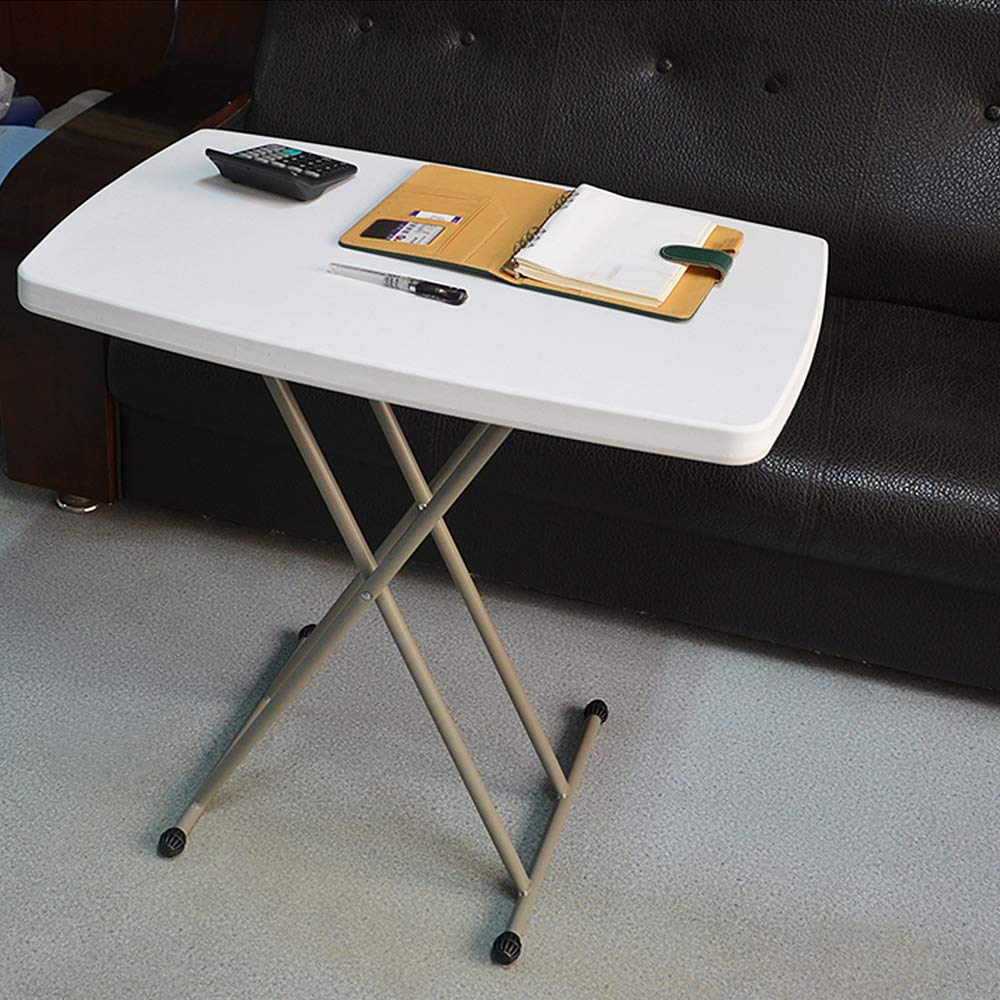 Table Rectangulaire Pliante, Réglable, Mini Table à Manger pour Enfant 75 * 50 * 50/62/74cm Blanc