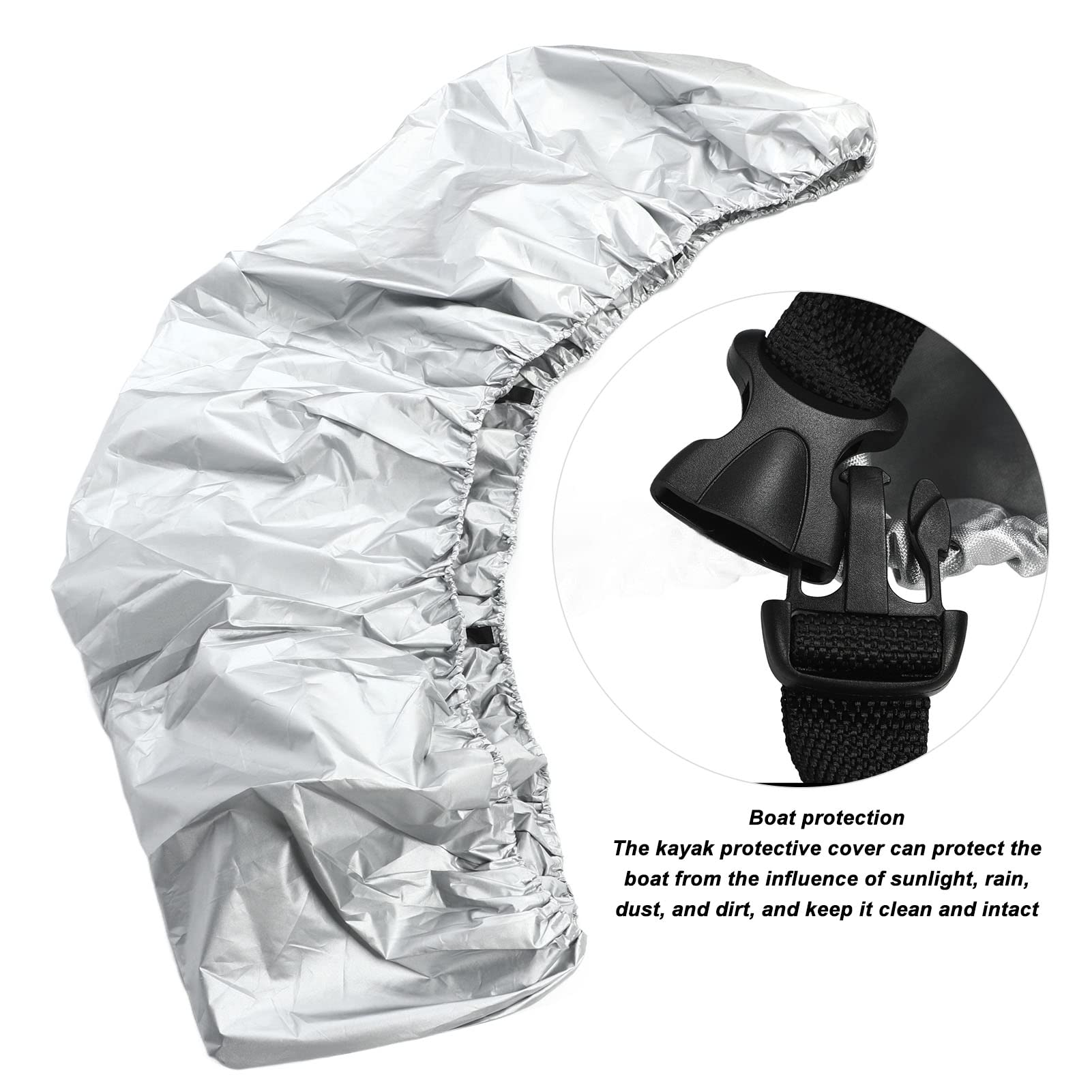 Housse Bateau Imperméable 2,6 -, Toile Oxford Argente, Protection Contre UV et Poussière - Résistante à L’Eau, Durable, Parfaite pour Voilier et Barque (2,6-3m)