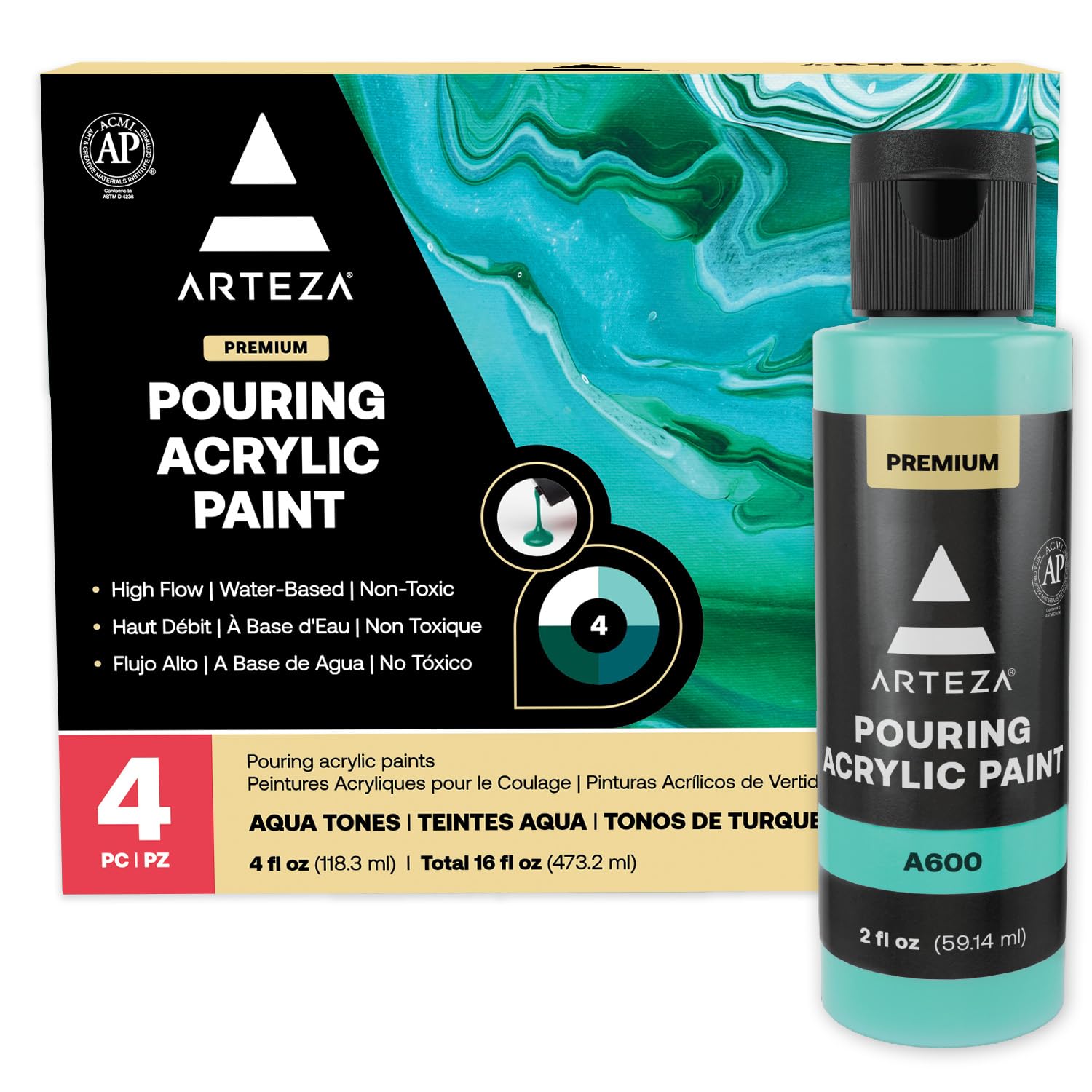 ARTEZA Acrylic Pouring Paint, 2oz (60 Ml), Phthalo Green