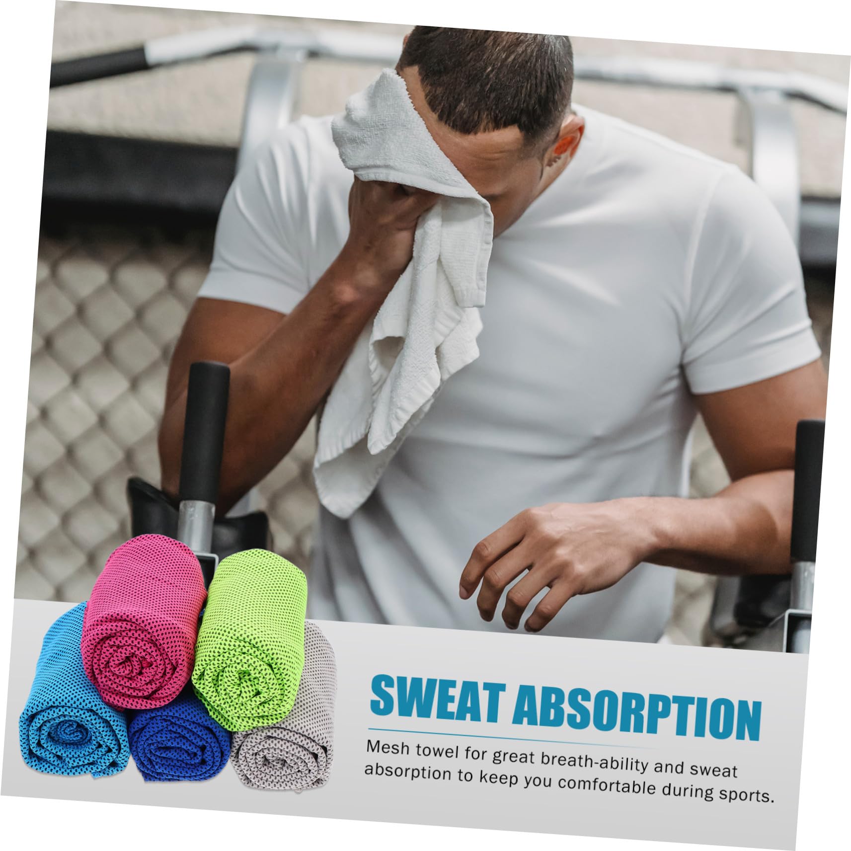 HANABASS 5pezzi Asciugamani Rinfrescanti Microfibra Da Asciugamani Sportivi Veloci Per Yoga e Attività All Aperto Teli Da Spiaggia Assorbenti e Rinfrescanti Colori Casual