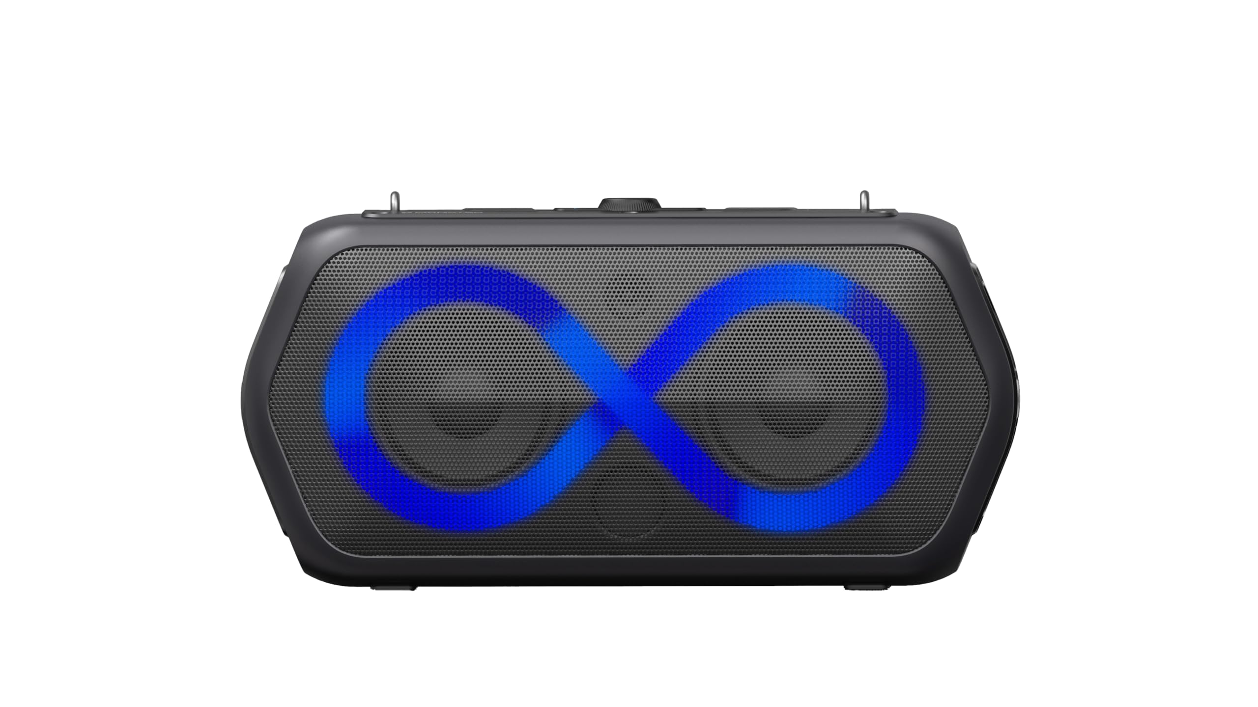 Majestic FIRE 39 – Speaker Wireless audio 5.3, Luci LED multicolor 13 effetti, ingressi USB/Micro SD/AUX/Mic/Chitarra, TWS, IPX4, Batteria ricaricabile, tracolla per il trasporto