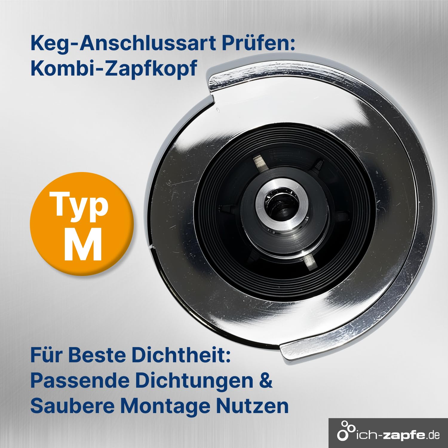 Kombi Zapfkopf für Bierkühler und Zapfanlagen - Kombi Keg Zapfkopf - Professioneller Zapfkopf für Bierfässer - Hochwertiger Kombi Zapfkopf Typ M - Edelstahl Kombi Zapfkopf für Kegs